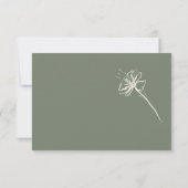 Dandelion sage grün danken Ihnen Hochzeit Brauch Einladung (Rückseite)