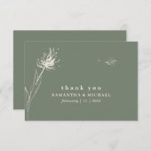 Dandelion sage grün danken Ihnen Hochzeit Brauch Einladung (Vorne/Hinten)