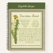 Dandelion Salad Recipe Book Notizblock (Vorderseite)