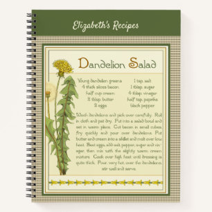 Dandelion Salad Recipe Book Notizblock
