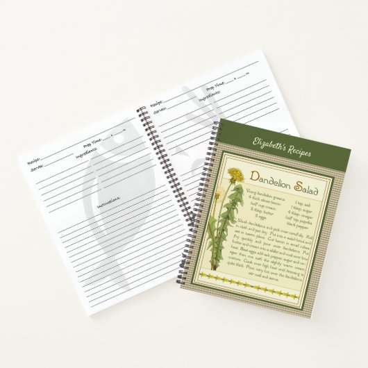 Dandelion Salad Recipe Book Notizblock (Innenseite)