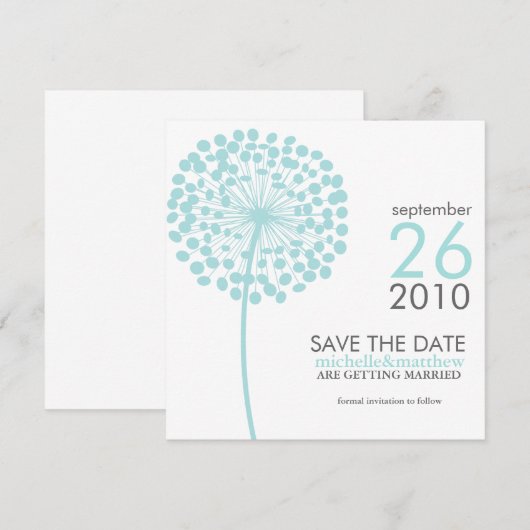 Dandelion Save the Date Ankündigungen (Vorne/Hinten)