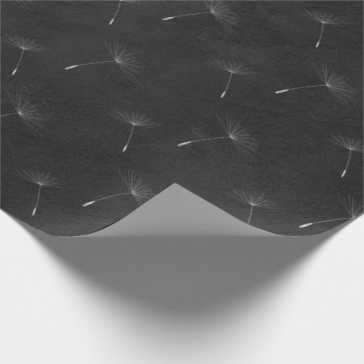 Dandelion Schwarz-weiß Lines Chalkboard Lines Geschenkpapier (Ecke)