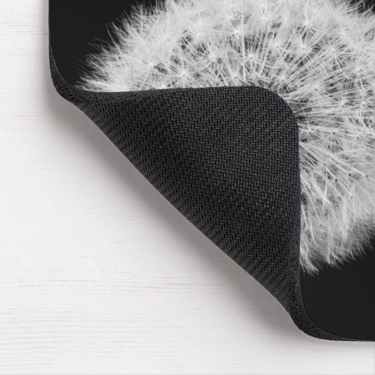 Dandelion Schwarz-weißes Nahaufnahmen Foto inspiri Mousepad (Ecke)