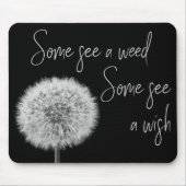 Dandelion Schwarz-weißes Nahaufnahmen Foto inspiri Mousepad (Vorne)