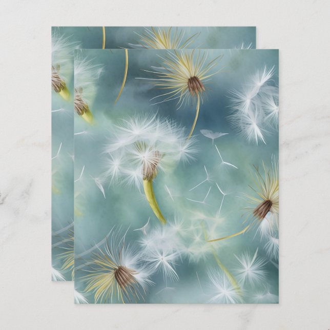 Dandelion Scrapbook Paper (Vorne/Hinten)