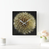Dandelion Seedhead White Numbers Wccnm Quadratische Wanduhr (Zuhause)