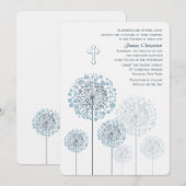 Dandelion Seedlings Blue Religious Einladung (Vorne/Hinten)
