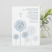 Dandelion Seedlings Blue Religious Einladung (Stehend Vorderseite)