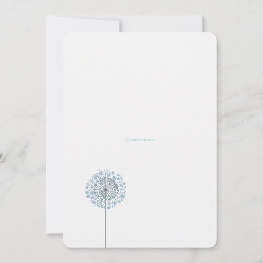 Dandelion Seedlings Blue Religious Einladung (Rückseite)