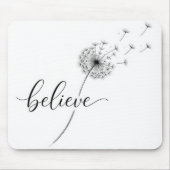 Dandelion Seedlings with Believe Text Mousepad (Vorne)