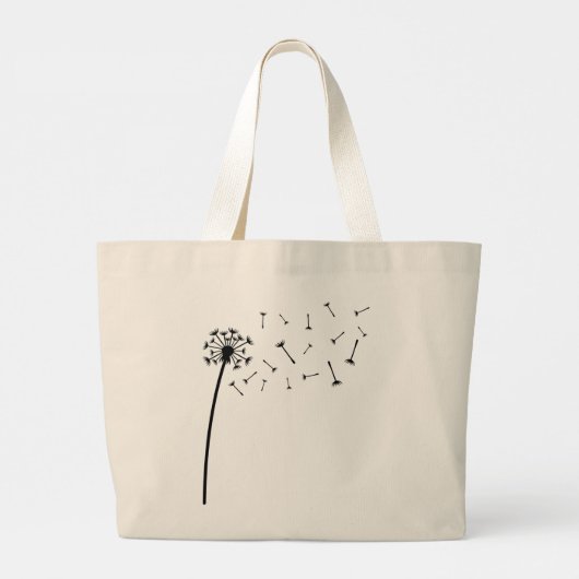 Dandelion Seeds Boho Line Art Jumbo Stoffbeutel (Rückseite)