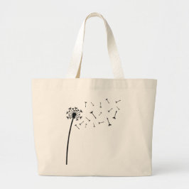 Dandelion Seeds Boho Line Art Jumbo Stoffbeutel