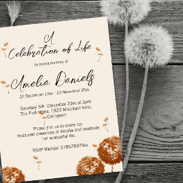 Dandelion Seeds Celebration of Life Card Einladung