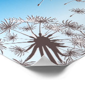 Dandelion Seeds fliegen in den Himmel Neubeginn Poster (Ecke)