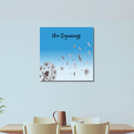 Dandelion Seeds fliegen in den Himmel Neubeginn Poster