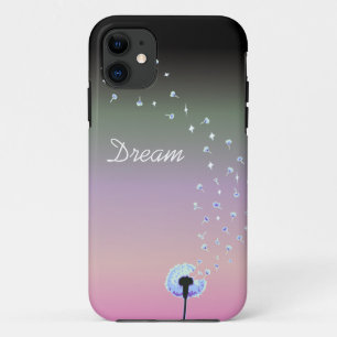 Dandelion Seeds Flying in Wind - Black & Pink Case-Mate iPhone Hülle