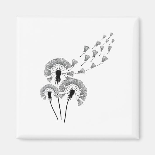 Dandelion Shuttle Shirt für Badminton Player Badmi Magnet (Vorne)