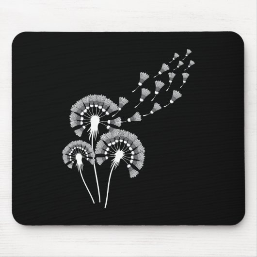 Dandelion Shuttle Shirt für Badminton Player Badmi Mousepad (Vorne)