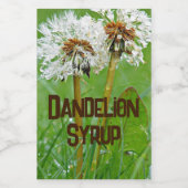 Dandelion Sirup zwei Blume zusammen Weinetikett (Einzelnes Label)