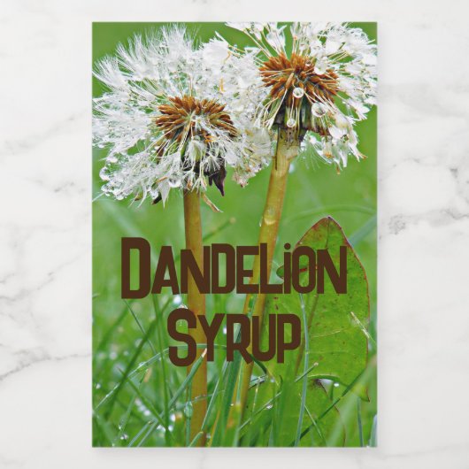 Dandelion Sirup zwei Blume zusammen Weinetikett (Einzelnes Label)