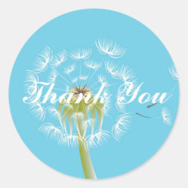 Dandelion sky Vielen Dank Runder Aufkleber