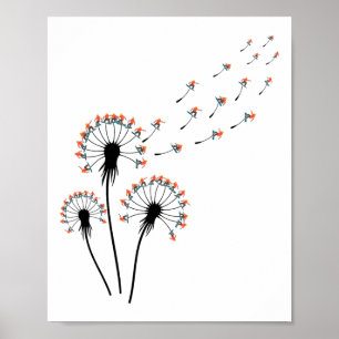 Dandelion Snowboarding Shirt für Snowboarder Snowb Poster