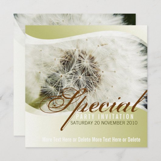 Dandelion Special Party Einladung (Vorne/Hinten)
