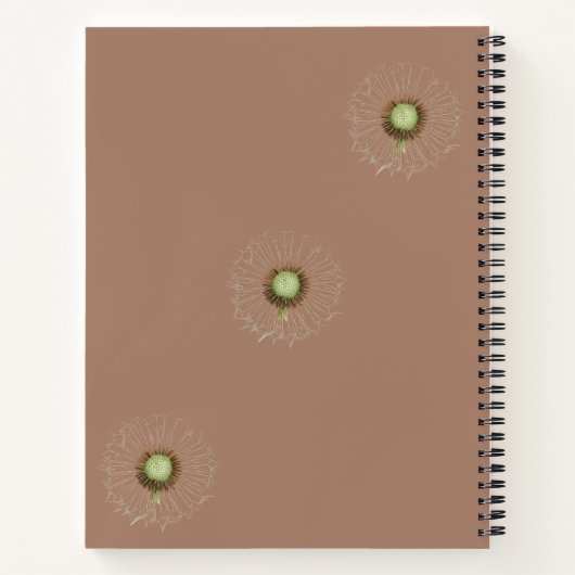 Dandelion Spiral Notebook – Soft Botanical Design Notizblock (Rückseite)