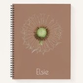 Dandelion Spiral Notebook – Soft Botanical Design Notizblock (Vorderseite)