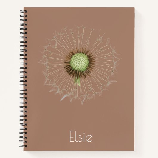 Dandelion Spiral Notebook – Soft Botanical Design Notizblock (Vorderseite)