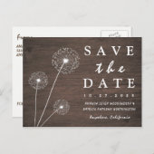 Dandelion Stall Wood Country Save the Date Cards Ankündigungspostkarte (Vorne/Hinten)