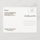 Dandelion Stall Wood Country Save the Date Cards Ankündigungspostkarte (Rückseite)