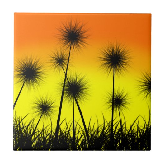 Dandelion Sunrise Fliese (Vorderseite)