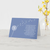 Dandelion Sympathy Card for Loss, Blue Karte (Gelbe Blume)