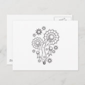 Dandelion Tattoo Design Postkarte (Vorne/Hinten)