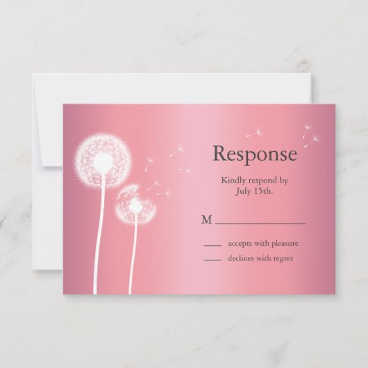 Dandelion UAWG in Rose Gold und Grau RSVP Karte (Vorderseite)