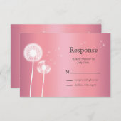Dandelion UAWG in Rose Gold und Grau RSVP Karte (Vorne/Hinten)