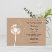Dandelion über die Einladung zur Hochzeit von Burl (Stehend Vorderseite)