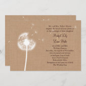 Dandelion über die Einladung zur Hochzeit von Burl (Vorne/Hinten)