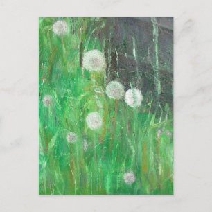 Dandelion Uhren im Grass 2008 Öl auf Leinwand Postkarte