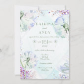 Dandelion und Glitzer Einladung zur Hochzeit (Vorderseite)