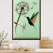 Dandelion und Little Green Hummingbird Poster (Küche)
