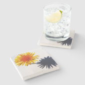 Dandelion und Shadow Küstenercna Steinuntersetzer (Seitenansicht)