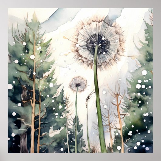 Dandelion Wall Art, Blumenplatz Poster (Vorne)