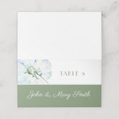 Dandelion Watercolor Wedding Platzkarten (Außenseite Aufgefaltet)