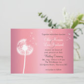 Dandelion Wedding Einladung in Rose Gold und Grau (Stehend Vorderseite)