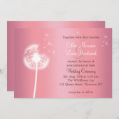 Dandelion Wedding Einladung in Rose Gold und Grau (Vorne/Hinten)