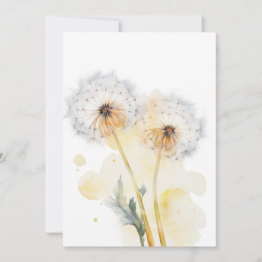 Dandelion Wedding Probe Dinner Einladung (Rückseite)