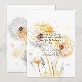 Dandelion Wedding Probe Dinner Einladung (Vorne/Hinten)
